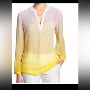 Banana Republic Factory Yellow Ombre Blouse Medium